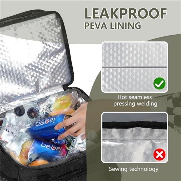 Tactical Lunch Box for Men,Large Insulated Waterproof Reusable Cooler Bag 24can - Picture 5 of 7
